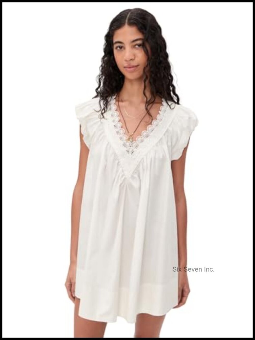 Sundazed Mini Dress V-Neck A-Line Cotton Blend Sleeveless